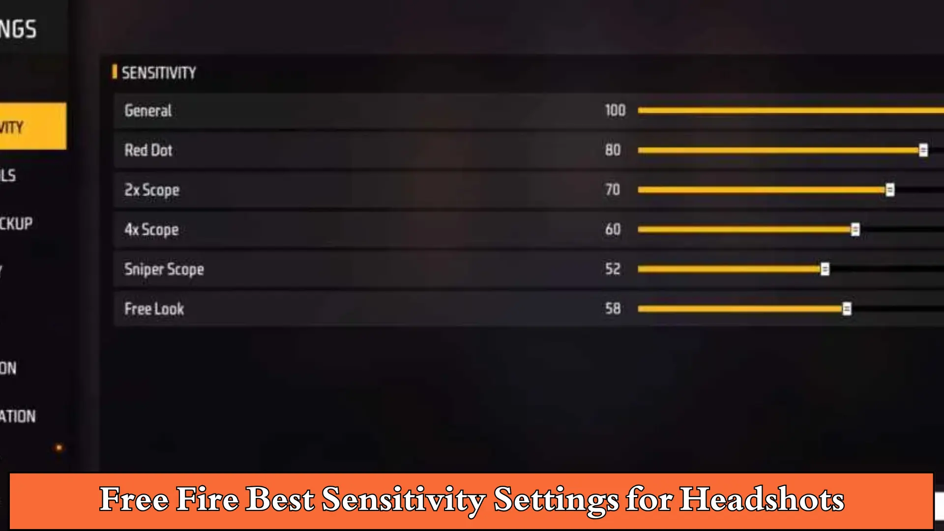 Free Fire Best sensitivity Settings for Headshots